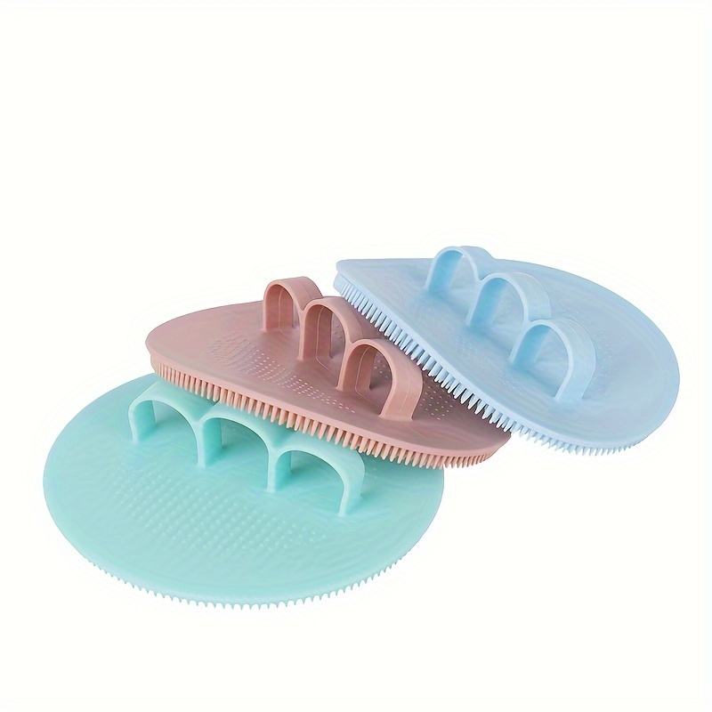 

1pc Bath Massager Scrubber Silicone Bath Brush Soft Three-finger Shower Brush For Bathroom