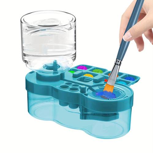 2025 new paint brush cleaner with paint tray water circulation brush rinser with brush holder watercolor oil and water based paint brush cleaner tool gift for artist beginners