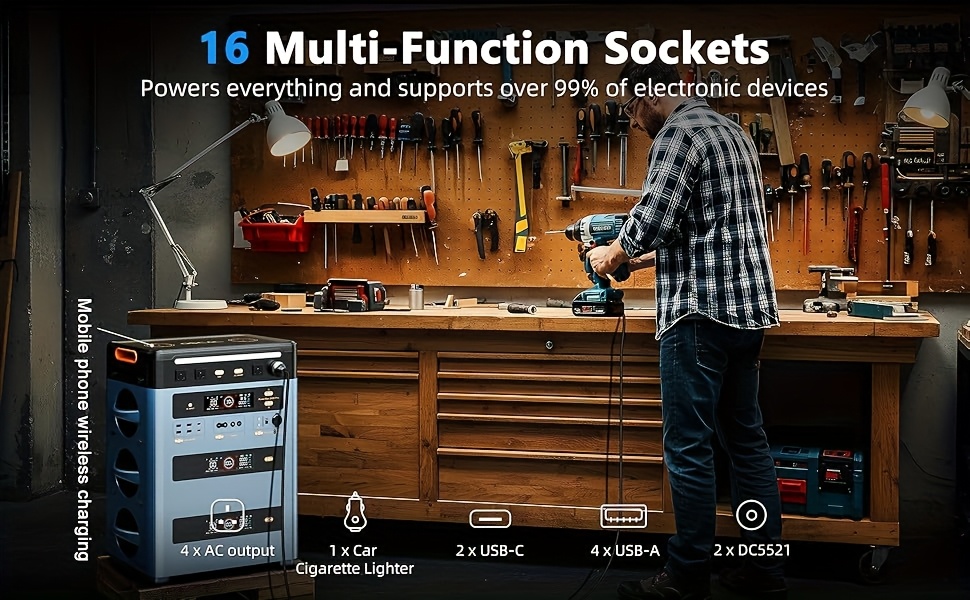 OSCAL 2400W Solar- Power Station with 1872Wh LiFePO4 Battery, 800W Max Solar Charging, 2000W Surge Output, & Control, Heavy-Duty Portable Generator for Home, RV, Camping, Emergency Backup Power - Compatible with 200W Solar Panel (Not Included), Portable Solar Power Station, Solar Generator With Panels Included, Power Station Portable With Solar Panels, Home Solar Generator Complete, Portable Power Station With Solar Panel, Solar Power Generator, Solar Generator