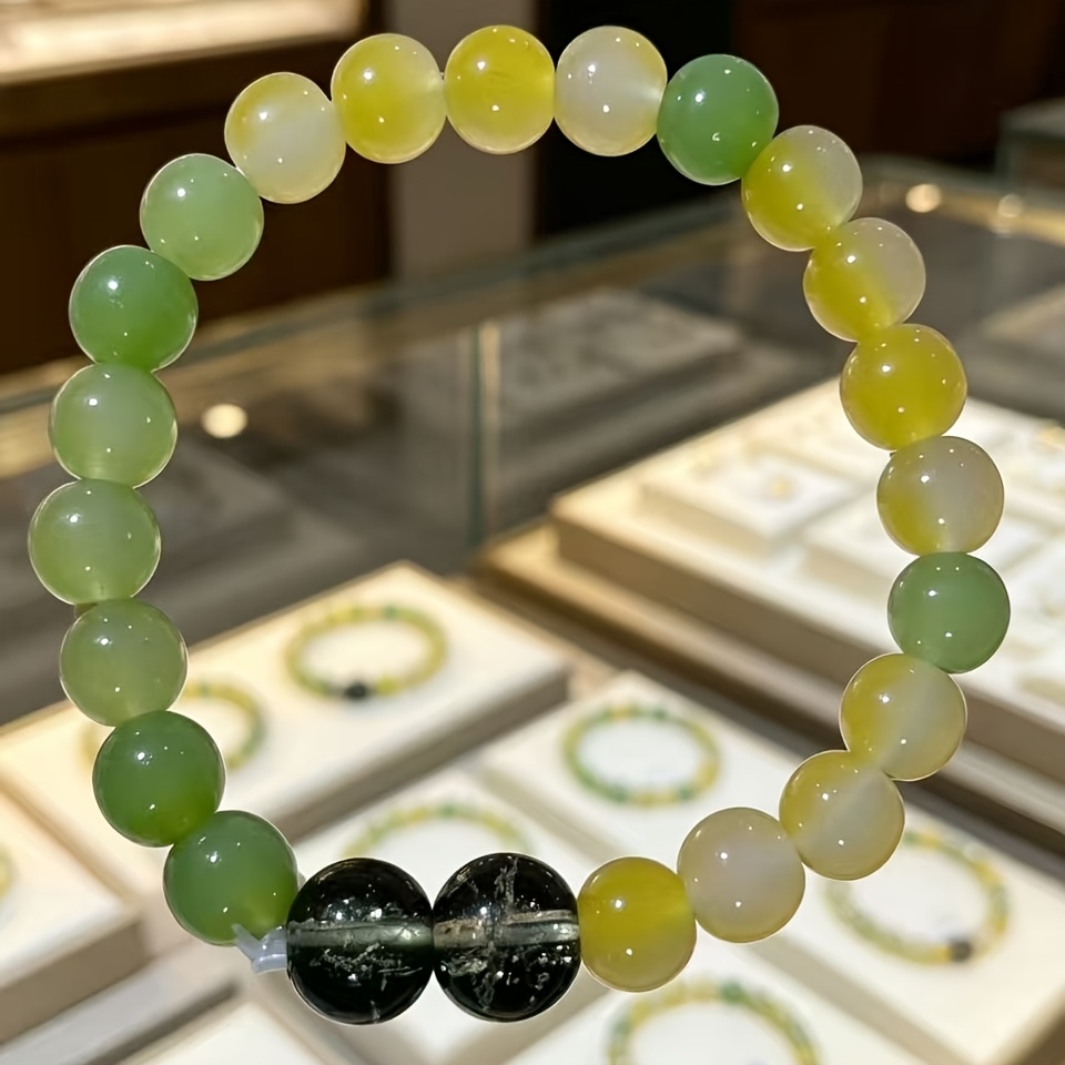 Crystal & Gradient Agate Bohemian Bracelet for Good Luck