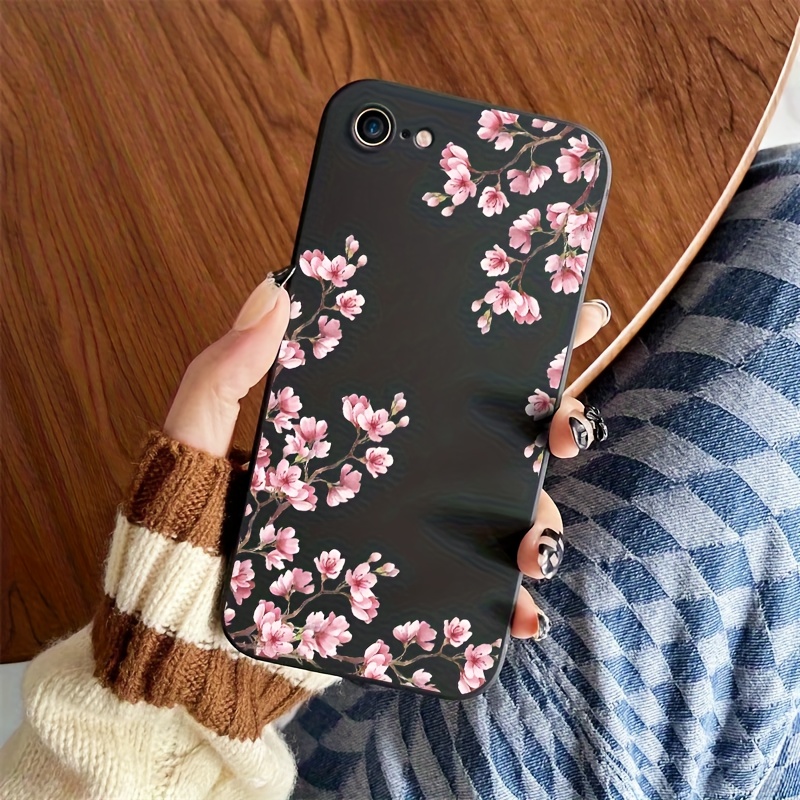 Etui za telefon - Ta etui za telefon ima cvetlični dizajn in je primeren za iPhone SE 2020, nudi mat konico, ki je odporna na udarce. Združuje