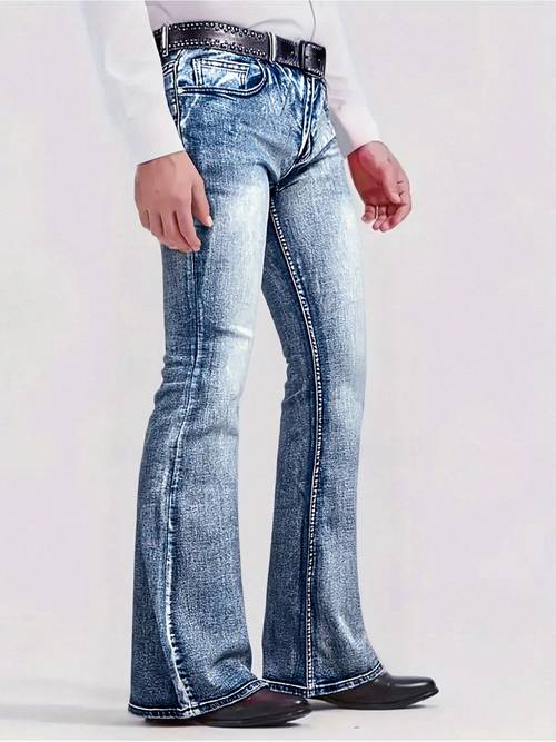 mens stylish fit stretchy flared pants