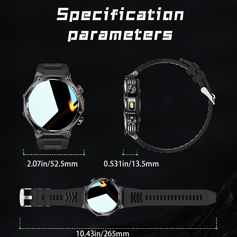 Smartwatch with LED Flashlight & 800mAh Battery