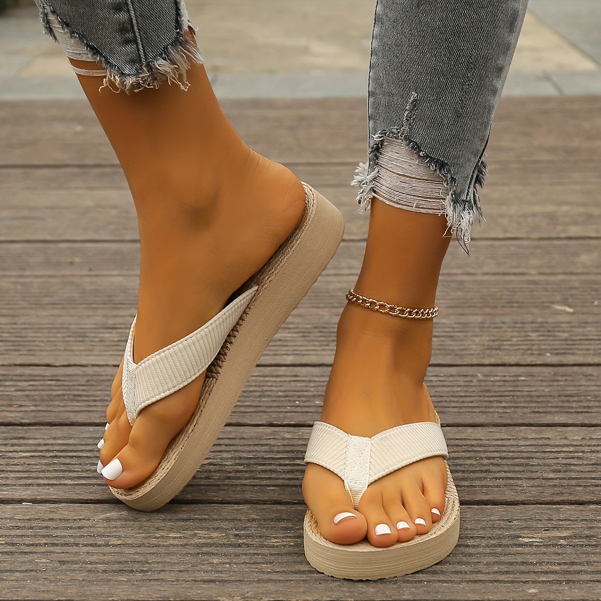 

Women's Fashion Flip Flops, Flat Casual Beach Sandals, Comfortable Summer Slip-on Shoes