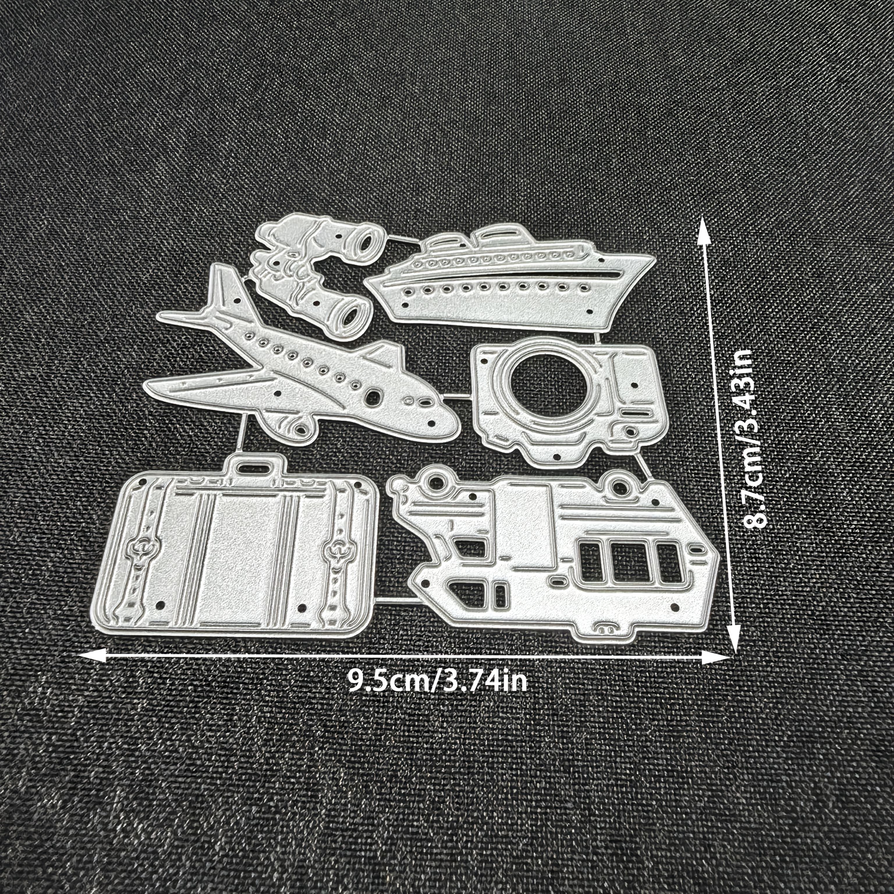 TEMU 1pc Airplane, Ship, Police , Bag, Telescope, Metal Cutting Dies, Diy Scrapbooking Embossing Stencil, Handmade Greeting Card Making Metal Die