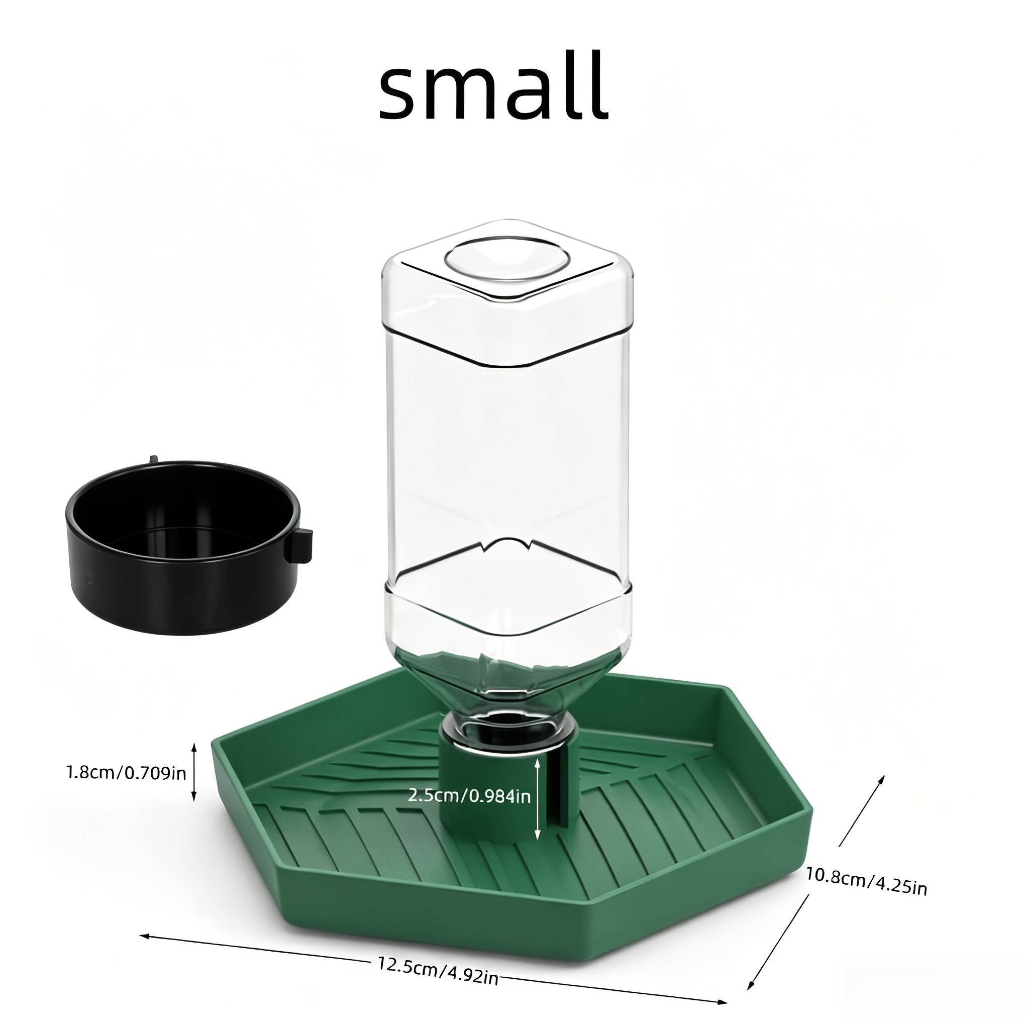 TEMU 2pcs (1pc Water Dispenser + 1pc Feeding Dish) Reptile Gravity Automatic Water Dispenser Set, Continuous , Anti-evaporation, , Hexagonal Anti-tip