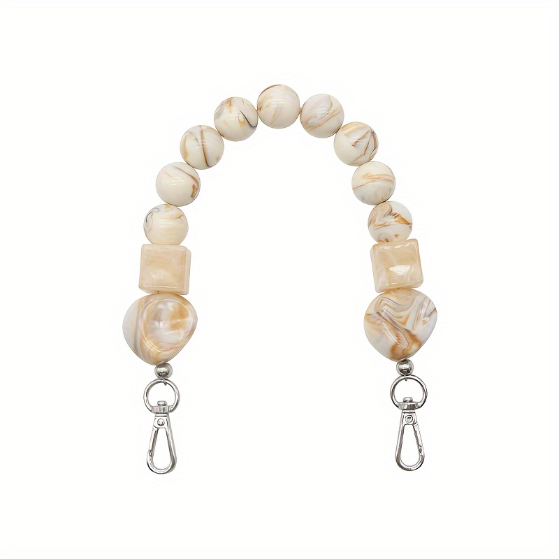 TEMU Elegant Detachable Acrylic Bag Chain Strap, 3.39" & Black - Handbag Accessory For Women' Purses, Tsa-approved, No-power Needed, Korean Style