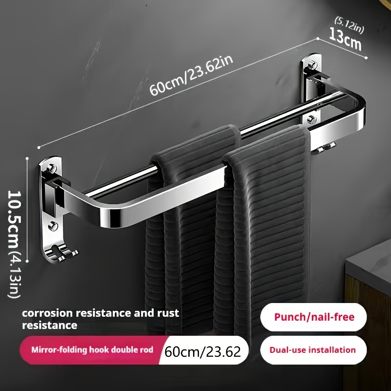 TEMU Barra Porta Asciugamani Bagno, Porta Asciugamani in Acciaio Senza , Porta Asciugamani da Appendere per Bagno, Portaoggetti da Bagno Montato a