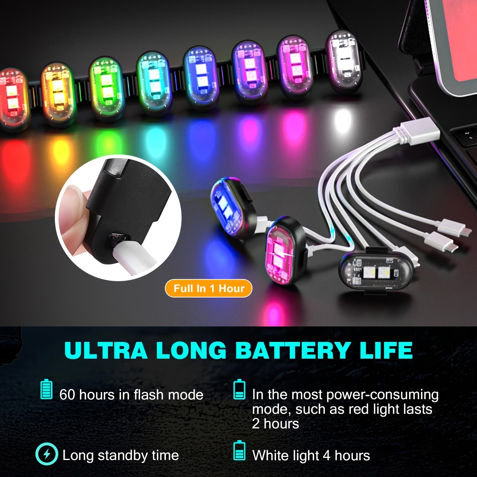 6-Pack Remote Control Decorative Lights with USB Charging