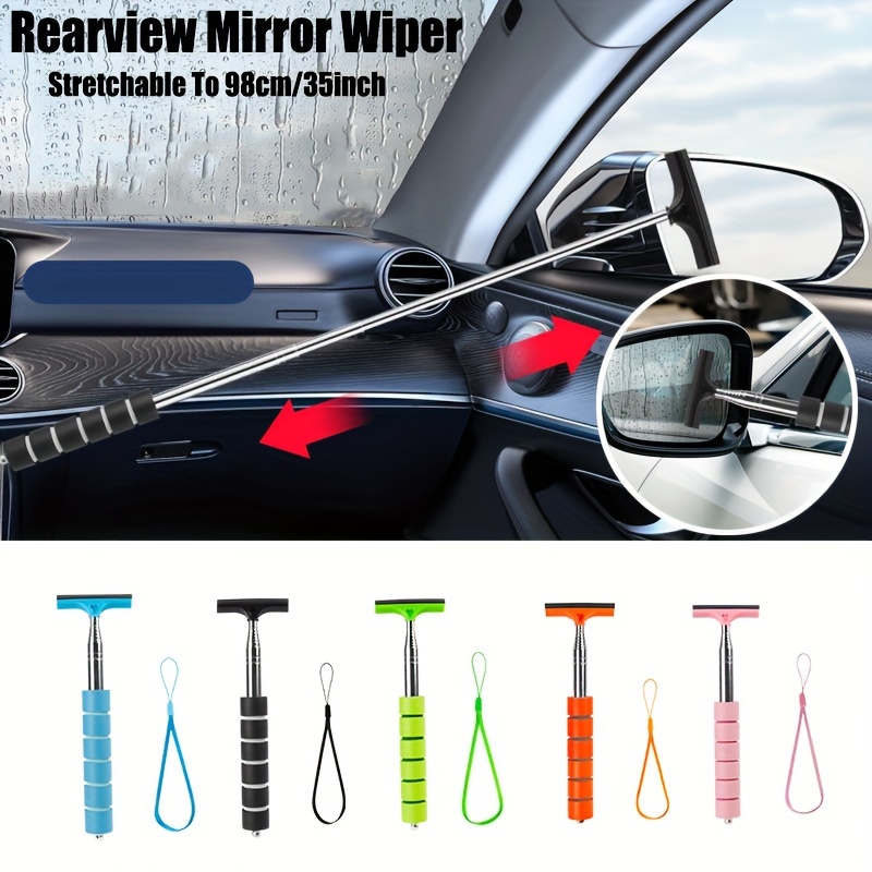 

Stainless Mirror Wiper - Extendable 8.3-38.6" Blade For Cleaning & Defogging