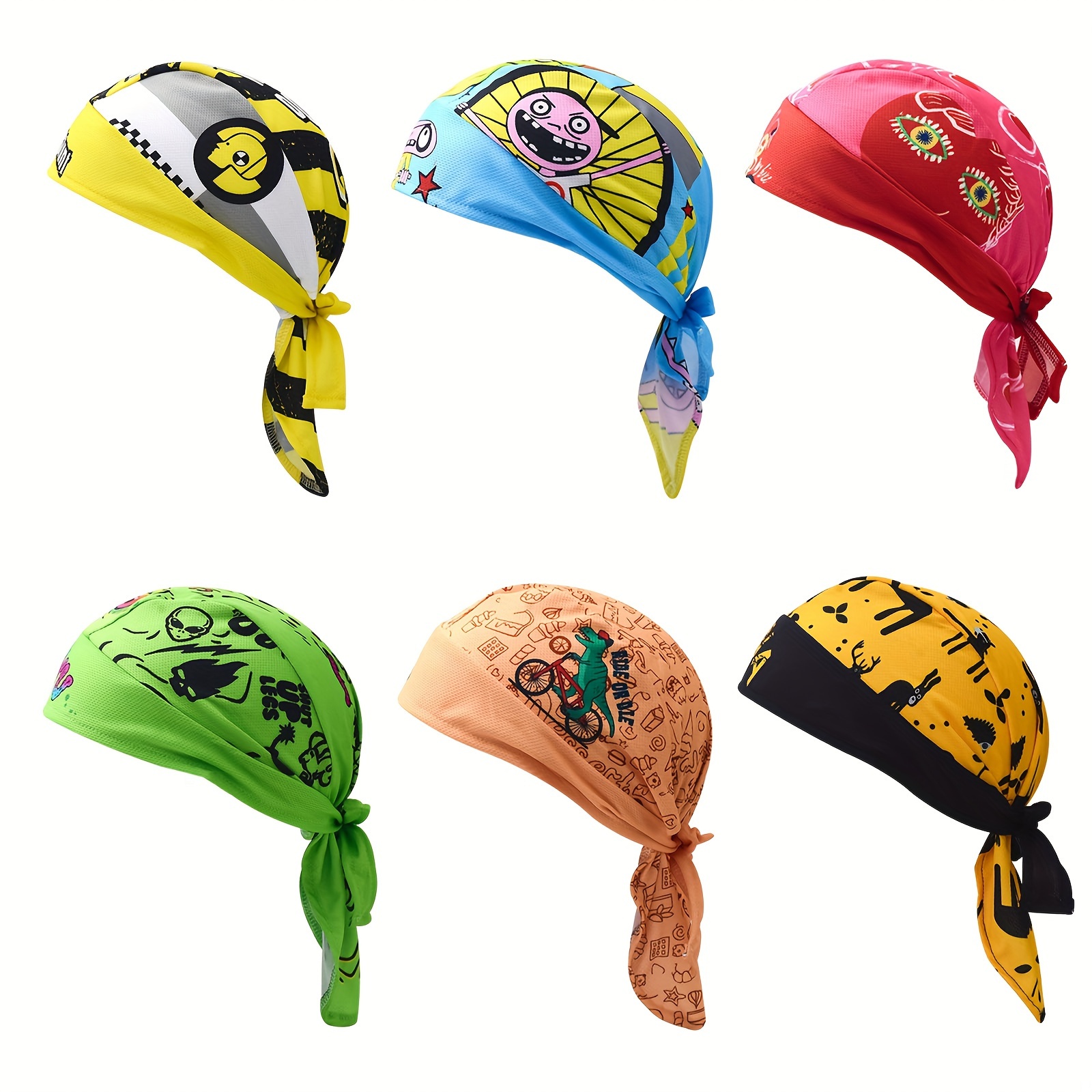 Bikerbandana Cap 3 stuks, hardloopmutsen voor heren, ademend