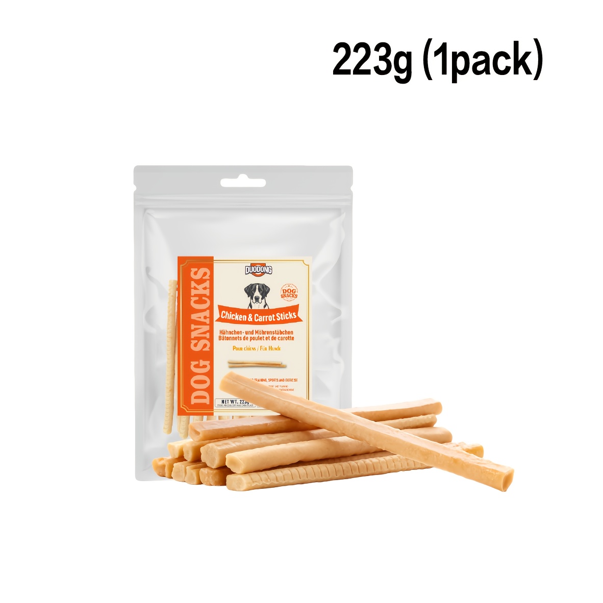 Image of Real Chicken & Carrot Sticks For Dogs - Grain-free Training Treats Suitable For Dog Training Rewards, Sensitive Stomachs & Weight, Chicken & Carrot Snacks, Easily Treats