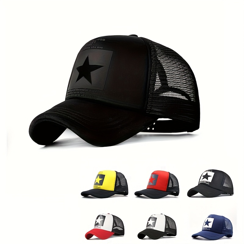 Men's Baseball Cap with Five-Pointed Star Print