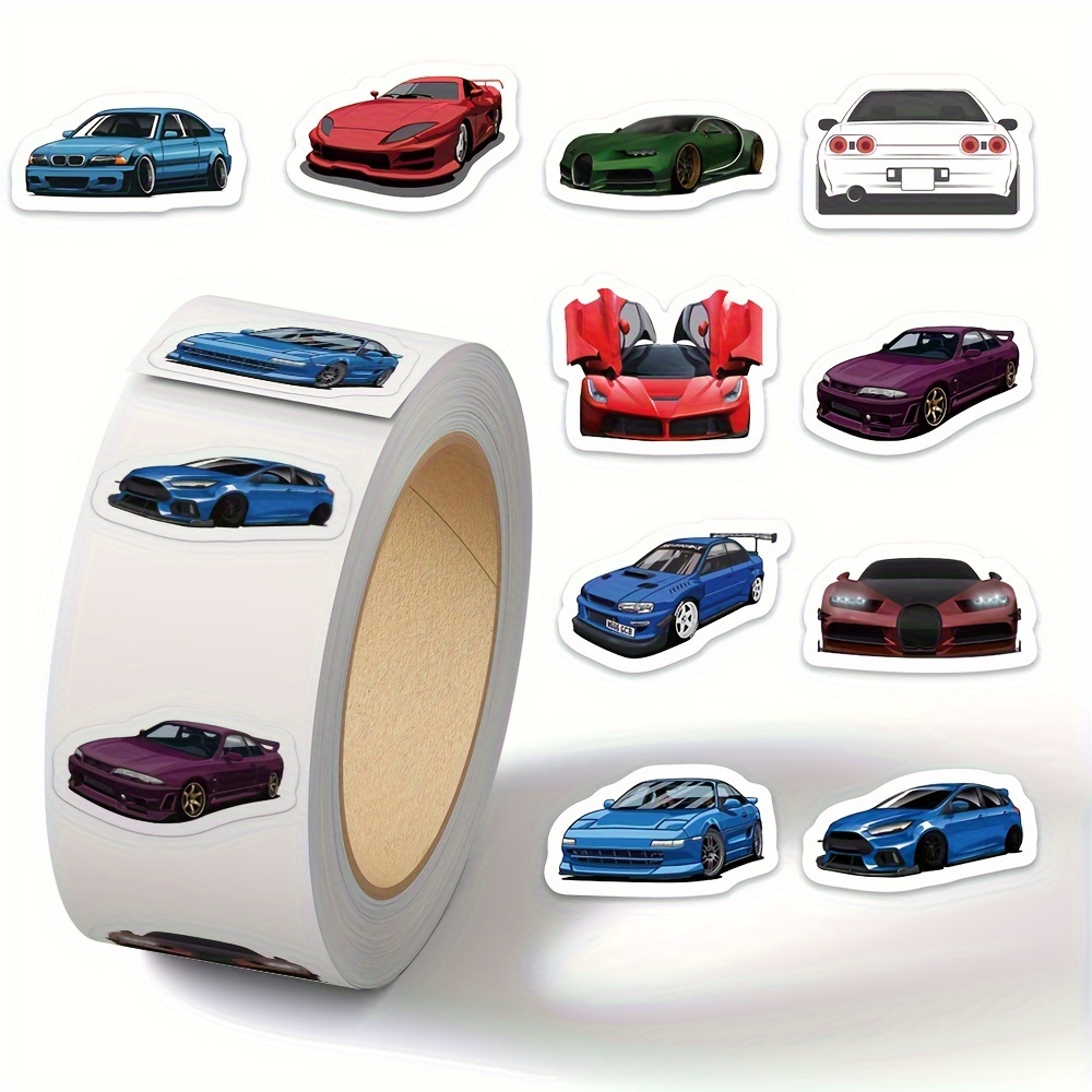 1 Roll/500 Sheets Car Roll Sticker Notebook Laptop Hand Account Envelope Cup Sealing Sticker Decoration Sticker