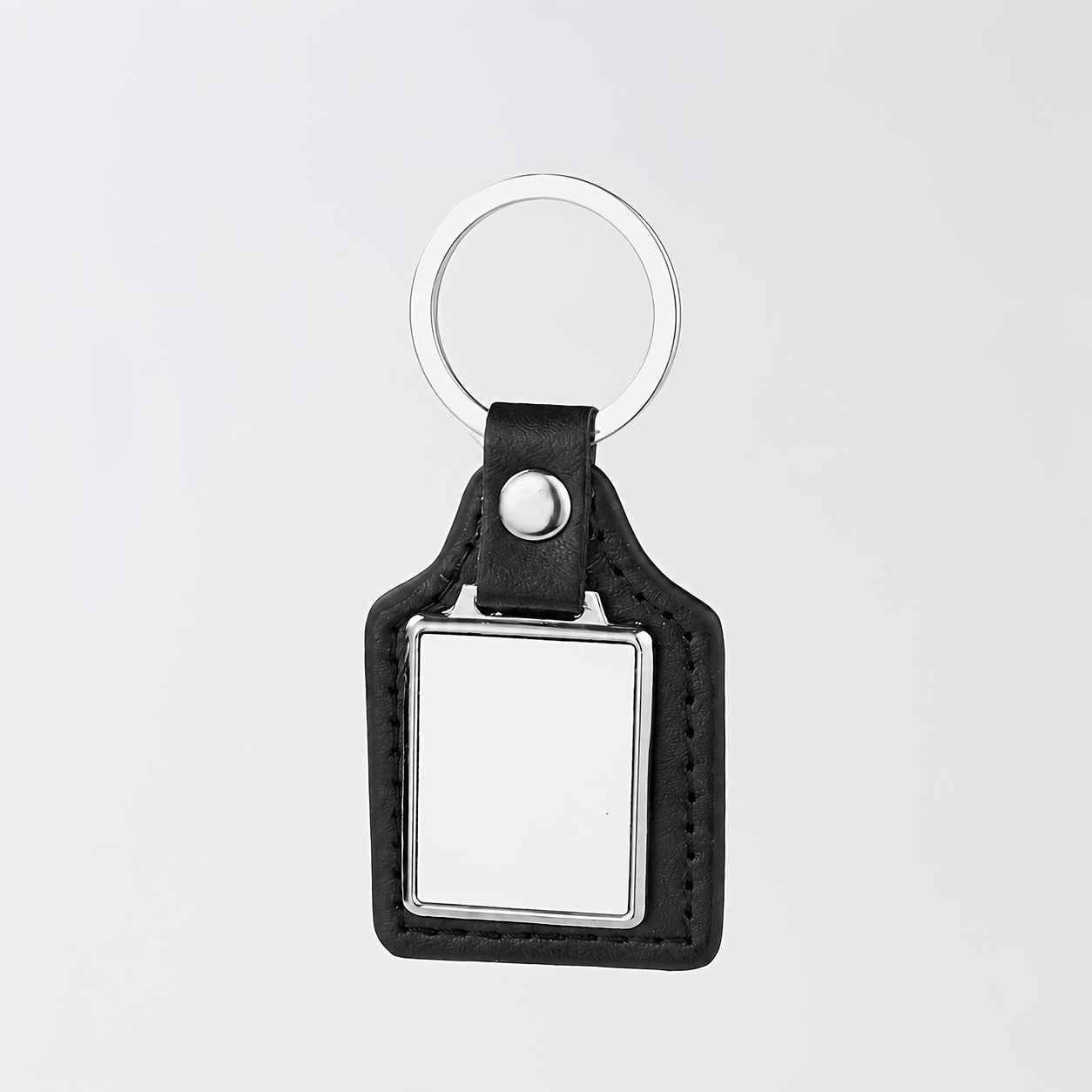 Image of 1pc Sublimation Custom Men's Pu Leather Keychain, Heat Transfer Custom Keychain, Personalized Custom Pattern Photo Logo Keychain, Custom Father's Day Gift Souvenir