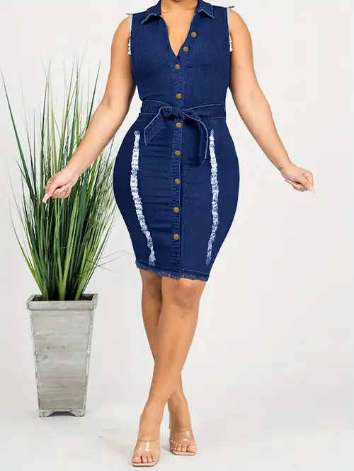 fashion women with chest, waist, zipper and slit tight wrap hip denim dress | Today's Deals | Temu fashion women with chest, waist, zipper and slit tight wrap hip denim dress | Today's Deals | Temu