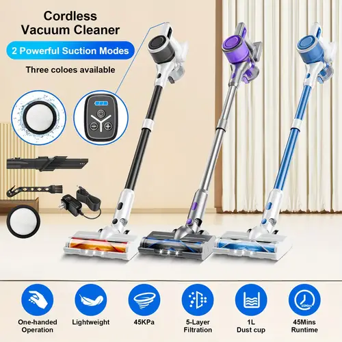 cordless vacuum cleaner 45kpa 40 vacuum cleaners for home handheld vacuum for pet hair carpet floor