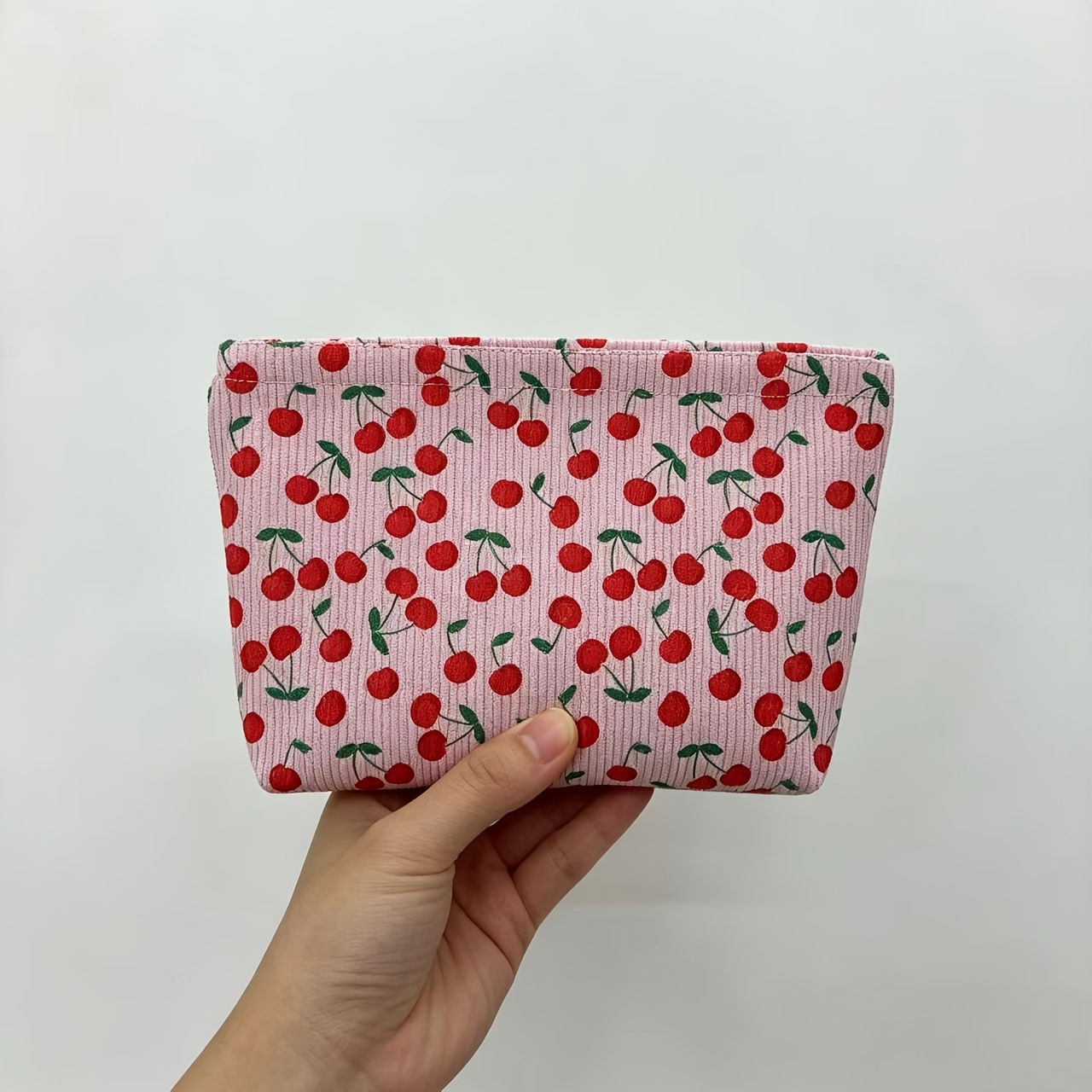 TEMU Nouvelle pochette décontractée et mignonne à motif fraise, pinceaux de maquillage, trousse de rangement pour cosmétiques, trousse de maquillage