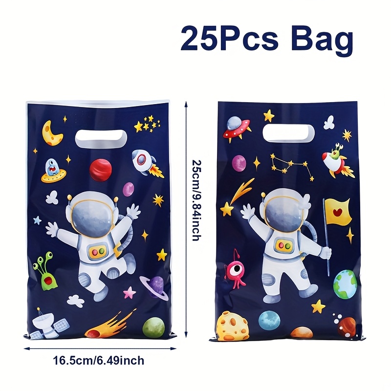 TEMU 10/25/50pcs, Sacs Cadeaux à Main sur le Thème de , Sacs Cadeaux à Motif d'Astronaute Bleu, Sacs d'Emballage Décoratifs sur le Thème de ,
