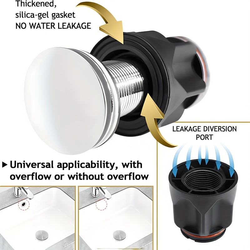 Bathroom Sink Drain Kit With Flexible Expandable P-Trap Pipe Tube Anti-Odor