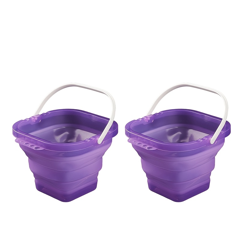 2 pack collapsible washing bucket foldable portable brush wash tub lightweight suitable for artists hobbyists outdoor sketching painting space saving Product details 1
