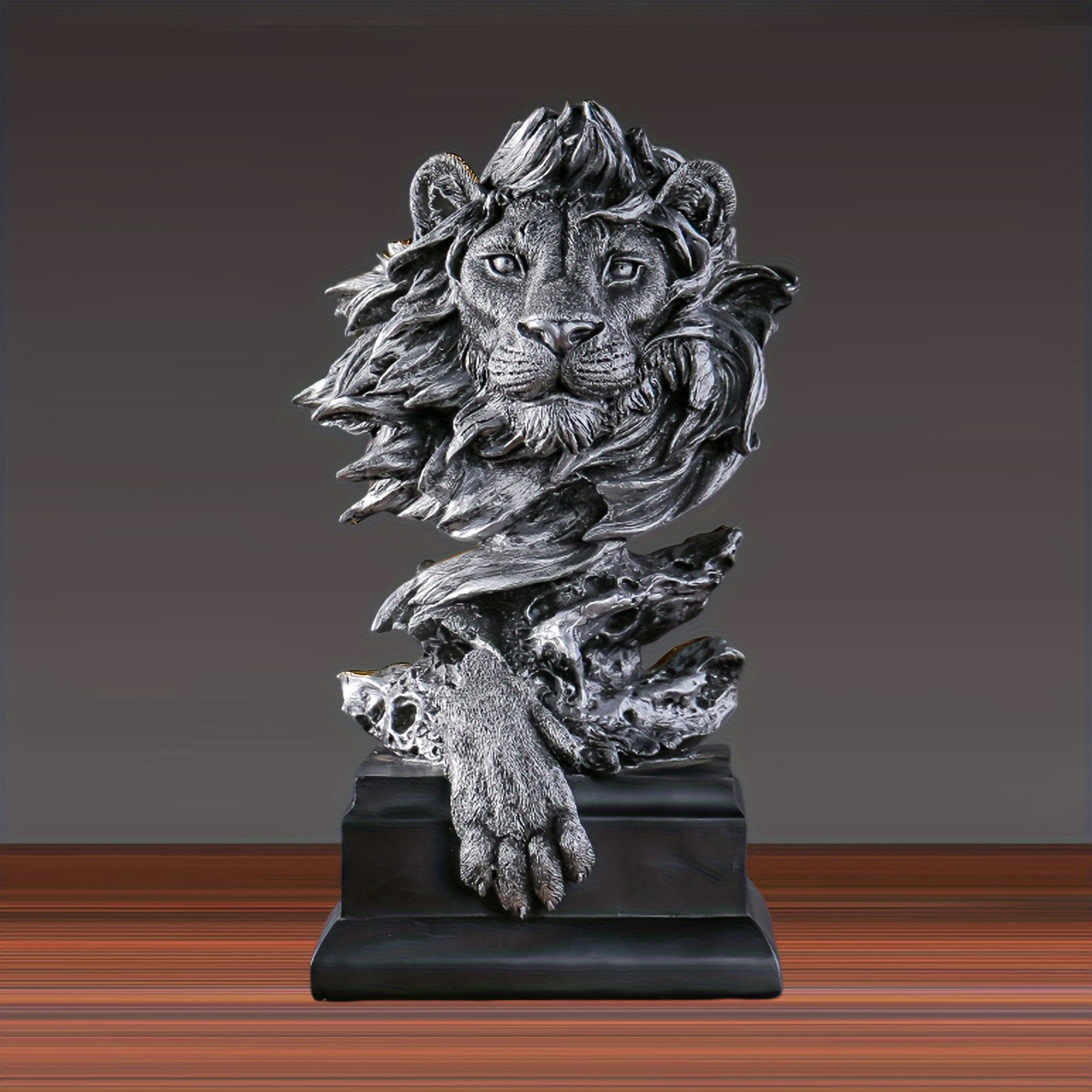 TEMU 1pc Eagle Head Statue & Statue - Resin Cartoon-style Weather-resistant Indoor/outdoor Decor For Good Luck, , Protection - No Electricity Needed