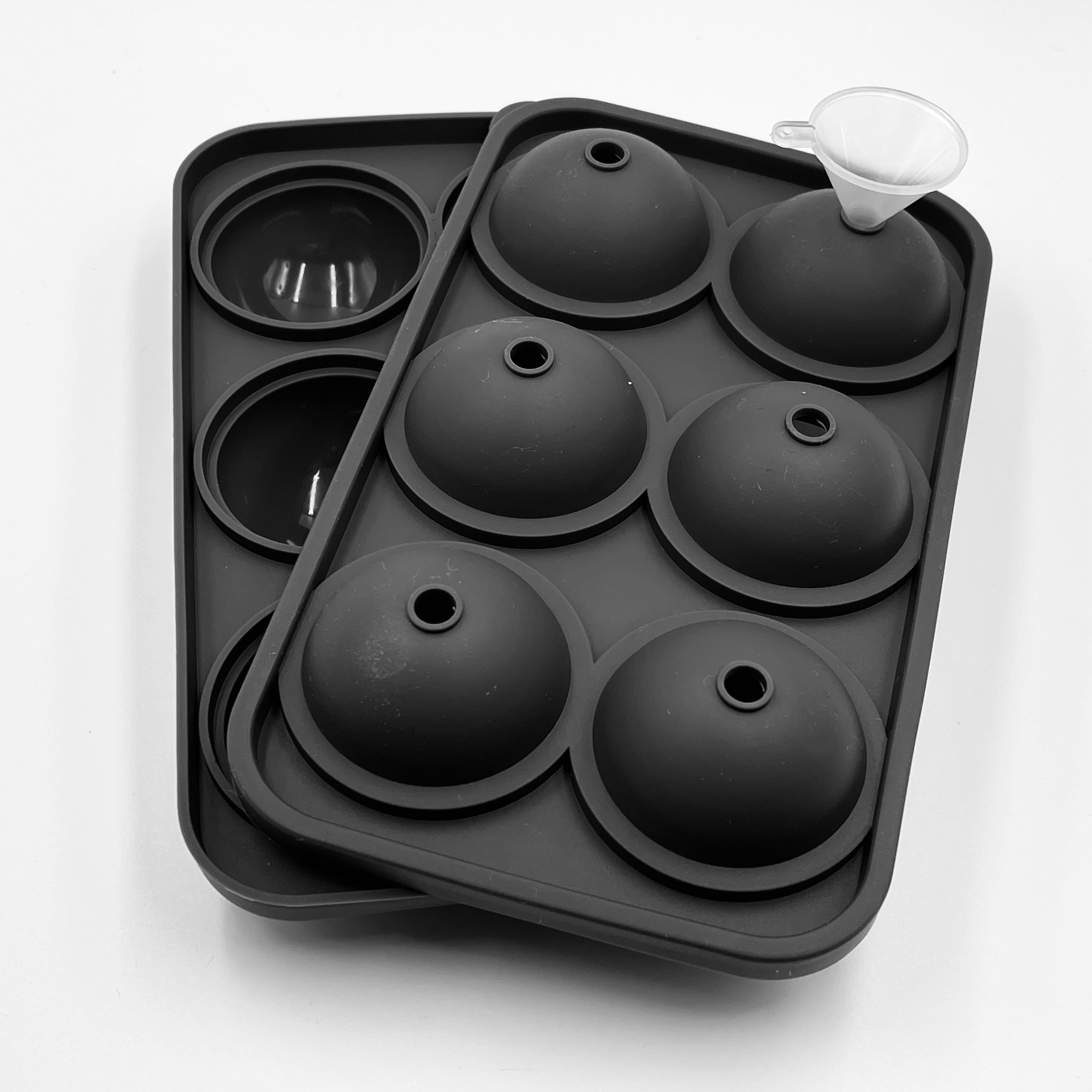 Image of Silicone Cube Of Ice Trays Round Cube Of Ice Mold, Spheres Ice Ball Maker ( ), Reusable, Easy To Release, Whiskey, Keep Drinks Chilled, For Party And Home Made
