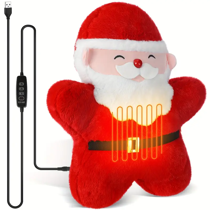christmas women gifts usb heated christmas santa claus pillow gifts for women heating pad for cute stuff stuffed pillow for lumbar support holiday birthday gifts home office multi item party Product details 1