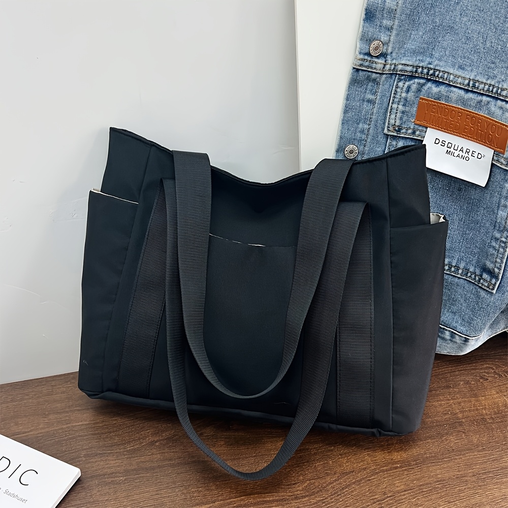 E-shop HUOHUO Damen-Tragetasche mit großem Fassungsvermögen – strapazierfähiges Oxford-Gewebe mit Reißverschluss & goldfarbenen Beschlägen,