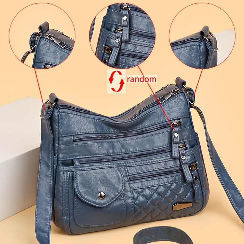 076 Large Capacity Single-shoulder Crossbody Bag, Random Flower Pattern, Random Strap , Random Zipper Pull