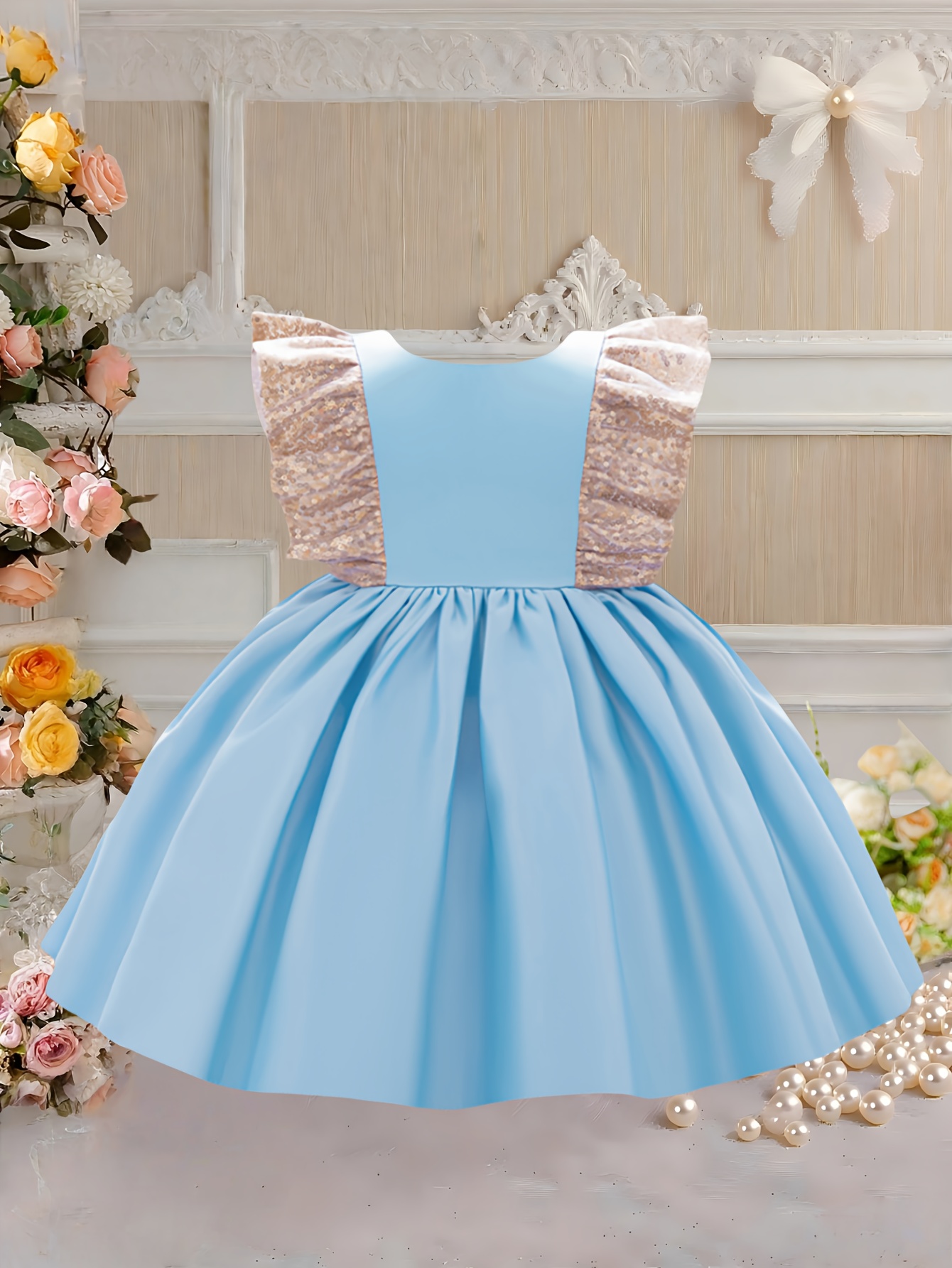 baby girls sparkly sequin lace sleeve princess dress - Temu United Arab  Emirates