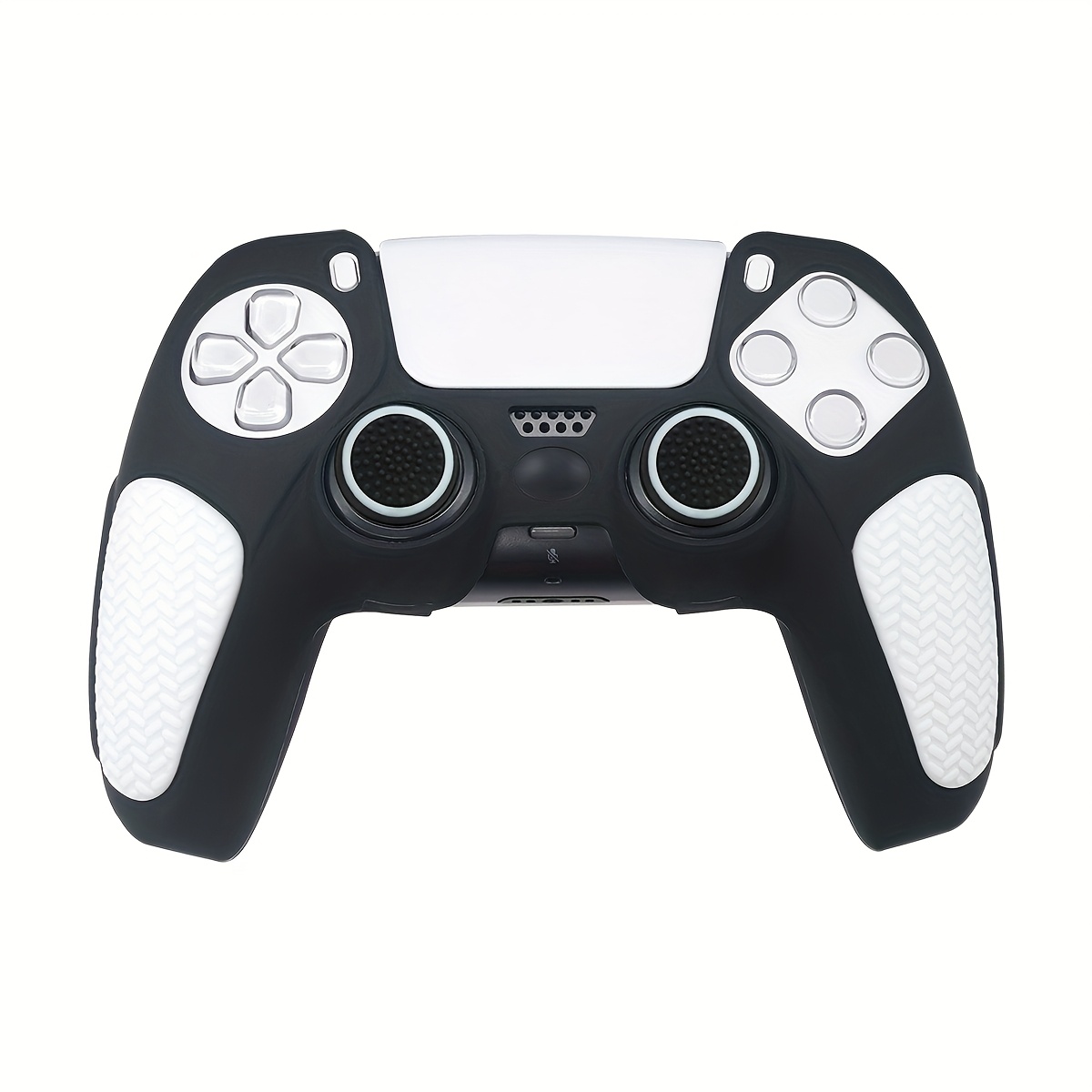 TEMU Suitable For Ps5 Controllers, Includes 1 Thickened Dual-color Gaming Protective Case + 2 Thumbstick Sets. Scratch-resistant To Enhance Gaming