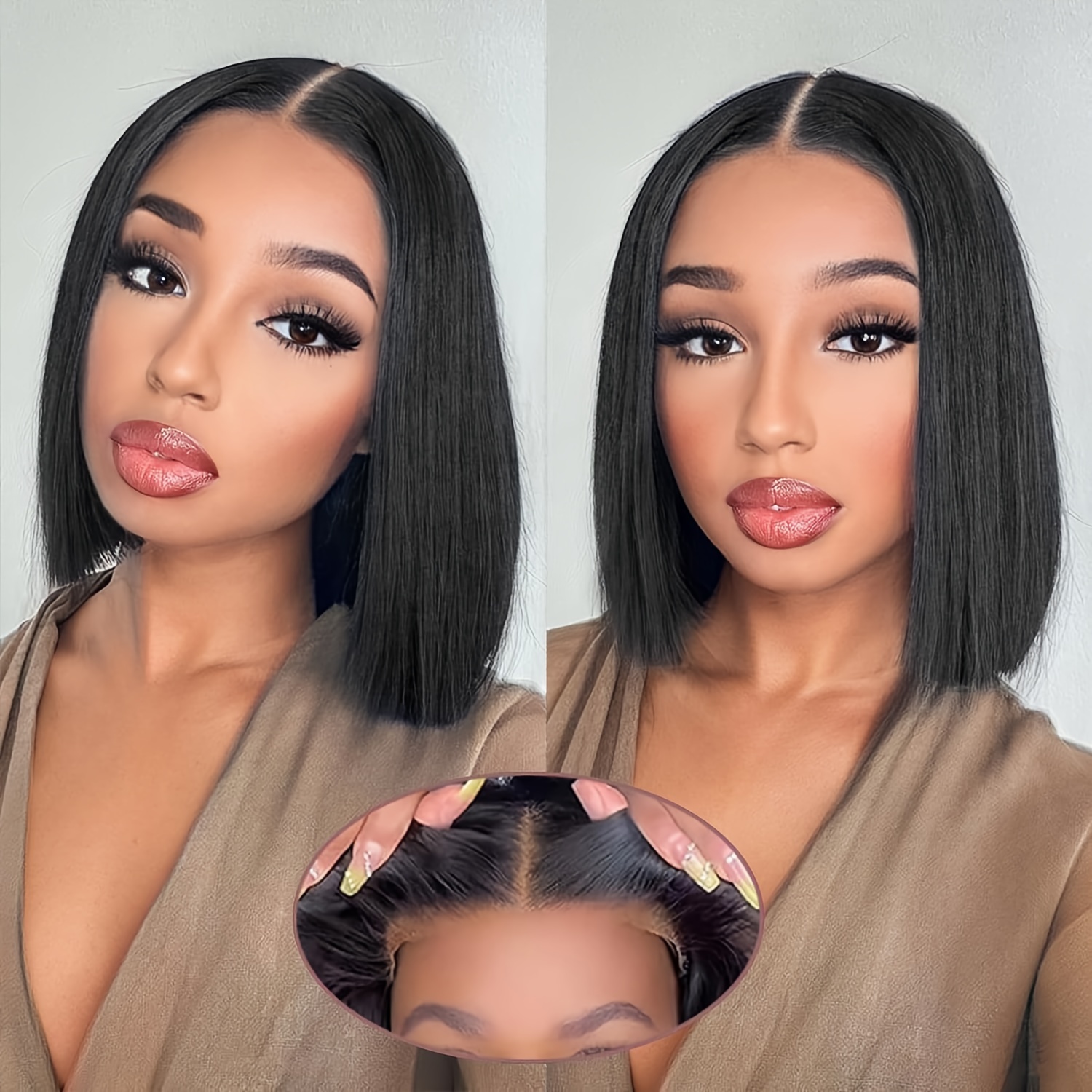 Bob Wig Human Hair Glueless Wigs Human Hair Pre - Temu