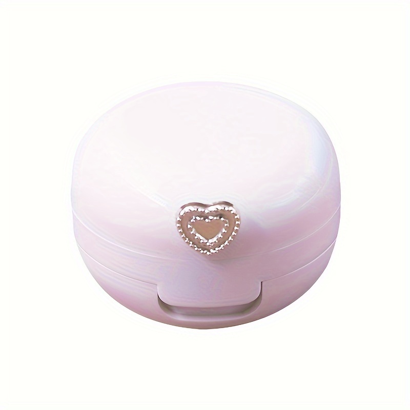

1pc 20g White Lip Balm Container, Empty Lip Mask Pot, Cosmetic Jar With Mirror And Rhinestone Heart Accent For Lipstick, Lip Gloss Storage