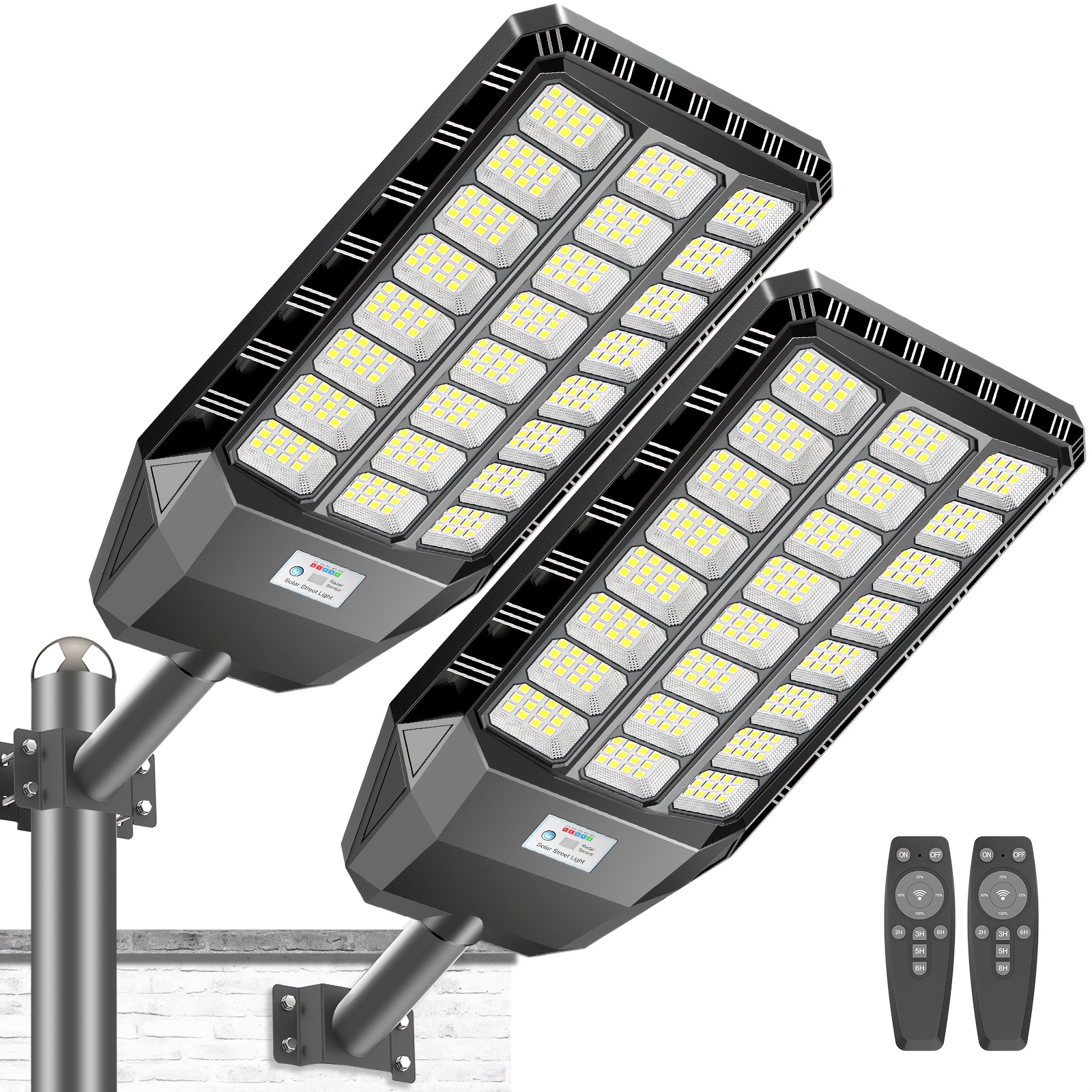 TEMU Adewalk 2 Piezas Lámpara Solar Ultra Grande, Lámparas Solares Comerciales para Exteriores de a , 6500k Luz Solar Exterior con Sensor de