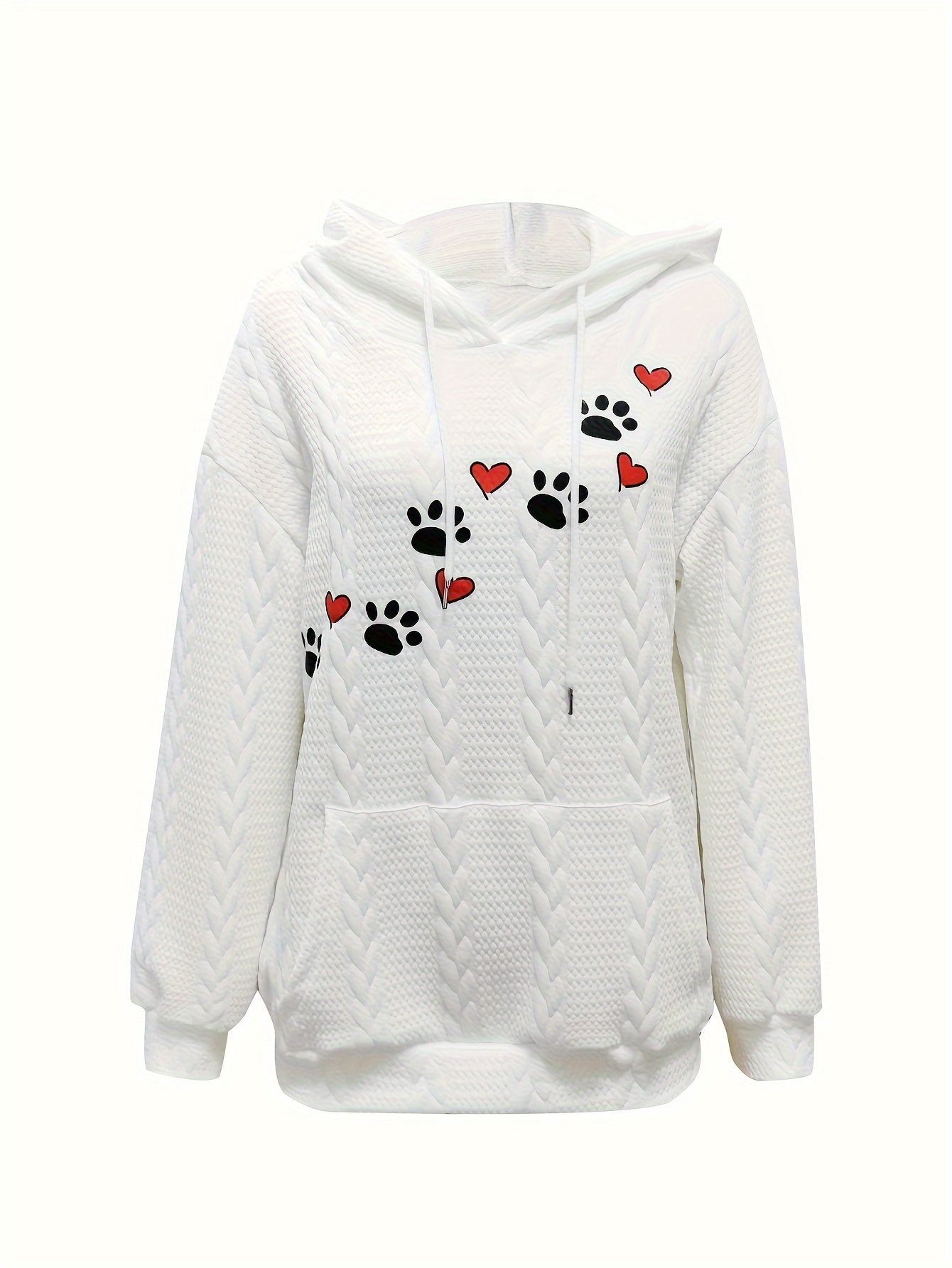 paw           long   drawstring   sweatshirt womens   details 2