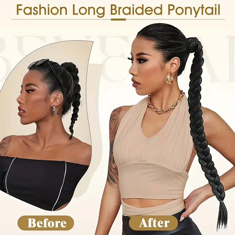 wrapped ponytail hair extension details 2