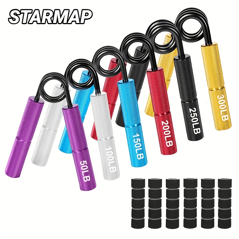 50-300 Pound Resistance Hand Grip Strength Trainer Wrist Forearm Strengthening Metal Non-slip Finger Exercise Set