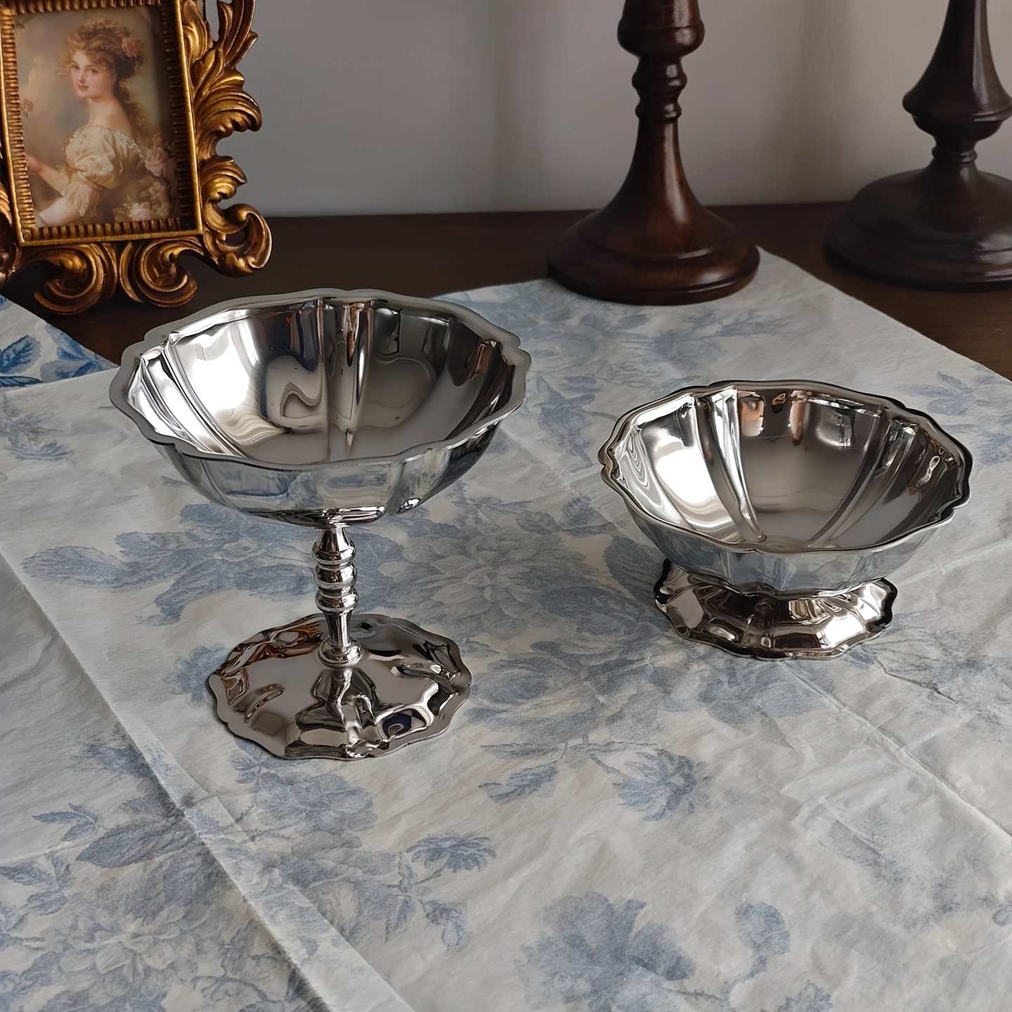 TEMU 2pcs 304 Stainless Steel Ice Cream Bowls, Durable And Rustproof, Dishwasher Safe, Universal Dessert Bowls For Home, Parties And Restaurants