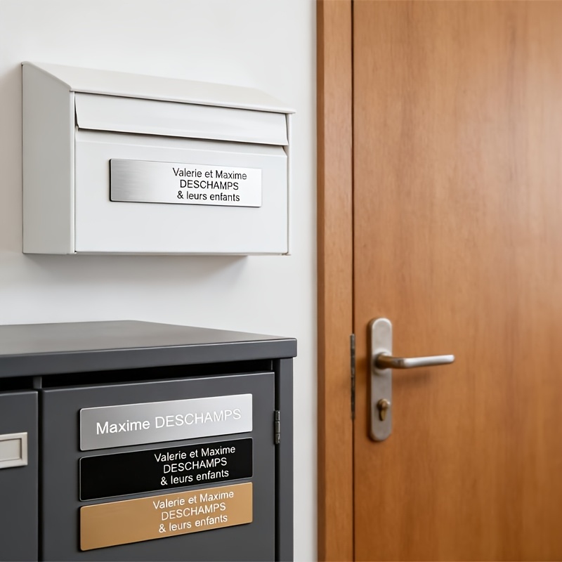 personalized stainless steel mailbox address plaque   self   text heavy duty   backing suitable for numbers mailbox stickers door signs