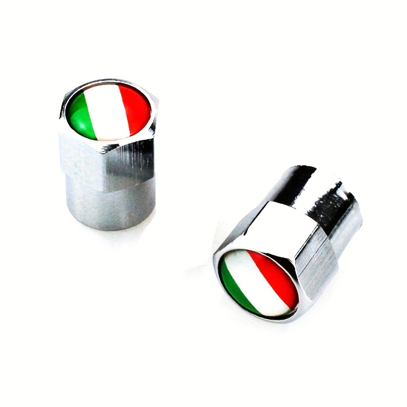 

Universal Fit Aluminum Alloy Italian Flag Tire Valve Stem Caps, Set Of 2 - Wheel Accessory For Cars, Bikes, Motorcycles