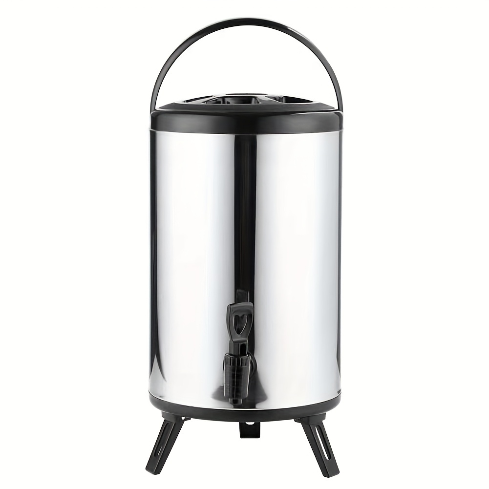 E-shop 10L Edelstahl Eimer mit großem Fassungsvermögen - mit stabiler Basis, 2-in-1 Design für Eislagern und Getränkehaltung. Geeignet für heiße/kalte