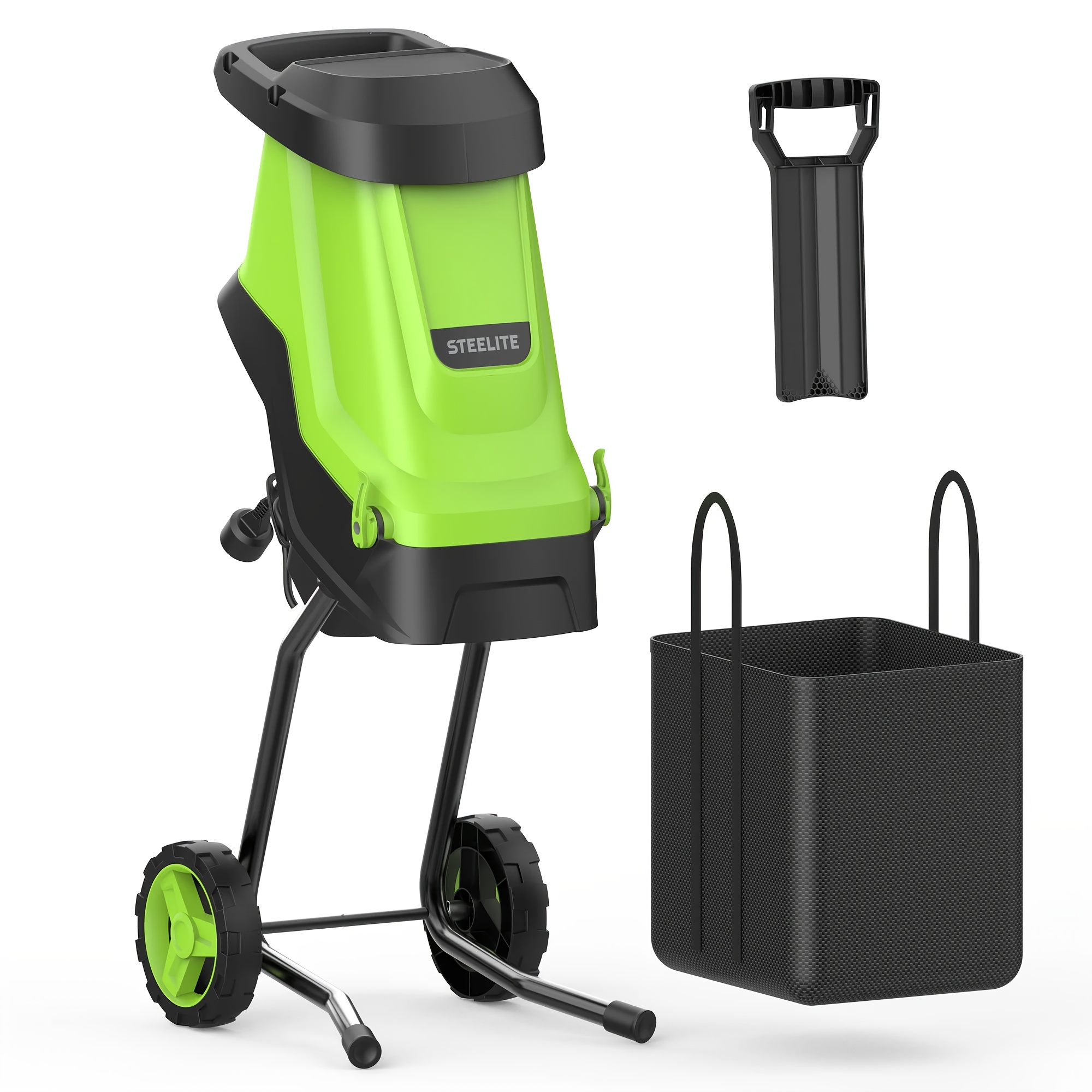 TEMU Hachoir à bois électrique Deli , déchiqueteuse à feuilles filaire 15-Amp avec sac de de 45L, diamètre de coupe de 1,75 pouce, hachoirs à bois,