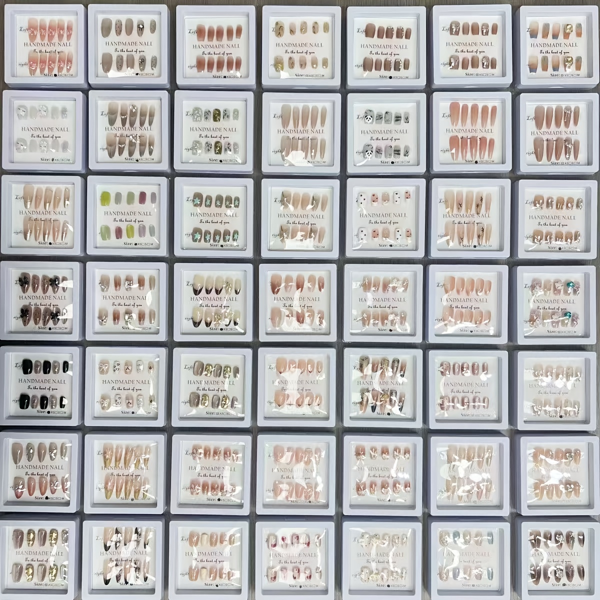 TEMU 96pcs Medium Length Fake Nails Set, Mixed Color Gradient Pattern, Glossy Finish, Reusable Plastic Nail Art Combination Bag, Nail Art Supplies|ballet Nail Design|reusable Nails, Nail Art Kits