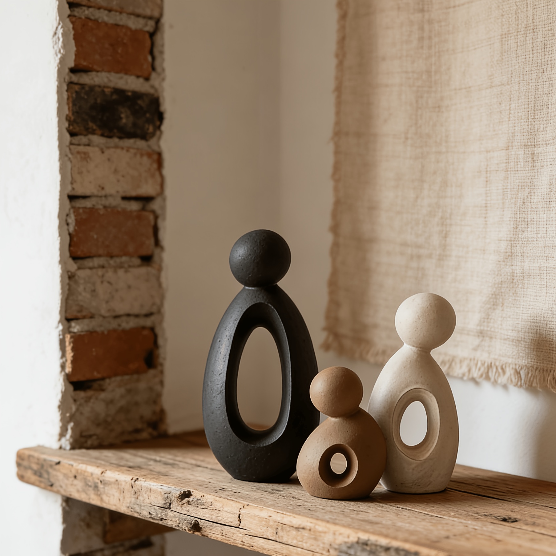TEMU 3pcs Minimalist Style Figurine Set, Matching Decorative Figurines. Suitable For Office And Home Decoration, Suitable For Wine Cabinets And