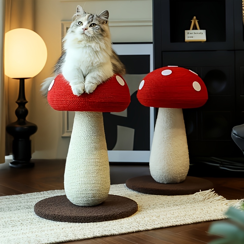 

Xl Vertical Sisal Mushroom Shape Cat Scratching Station, Cat Scratching Station, Cat Scratching Board, Indoor Cat Interactive Cute Scratching Board