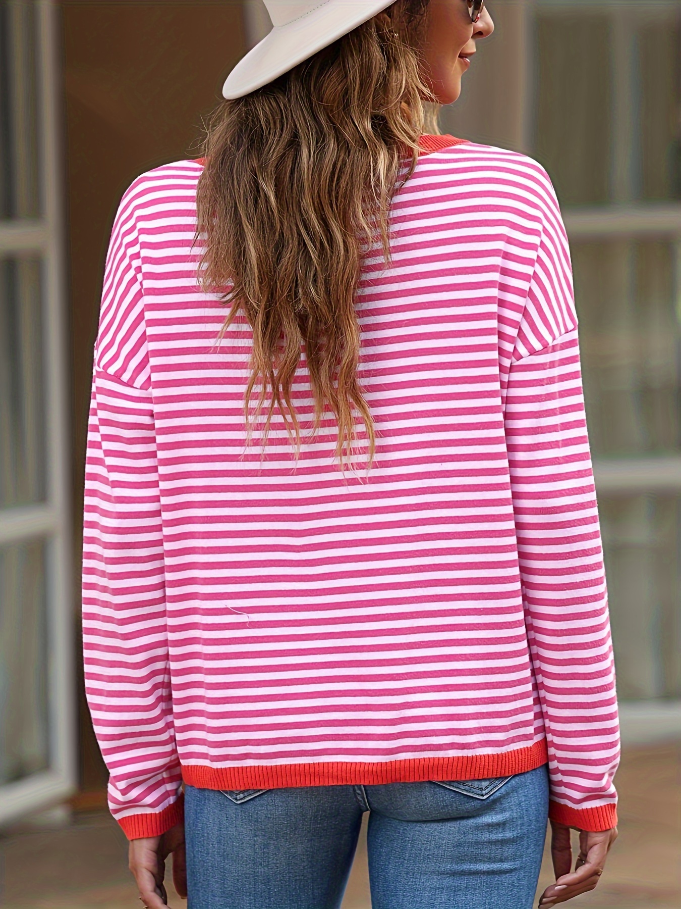 Maternity Sweaters MakeMeChic Maternity Sweater - Striped Cape Poncho For Pregnancy (S-XXL) | Cozy Long Sleeve Pullover Maternity Turtleneck Shirt