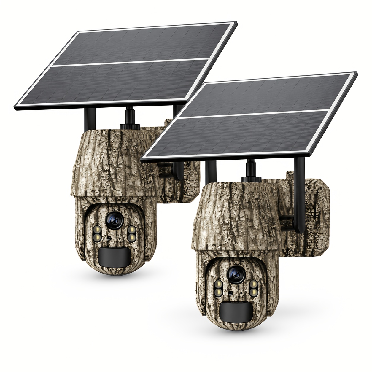 2pcs/ 1pc 4g Lte Solar Powered Trail Camera: 2k Hd, Wifi-free Cellular Surveillance, 360° Panoramic Ptz, Audio, Night Vision, Control