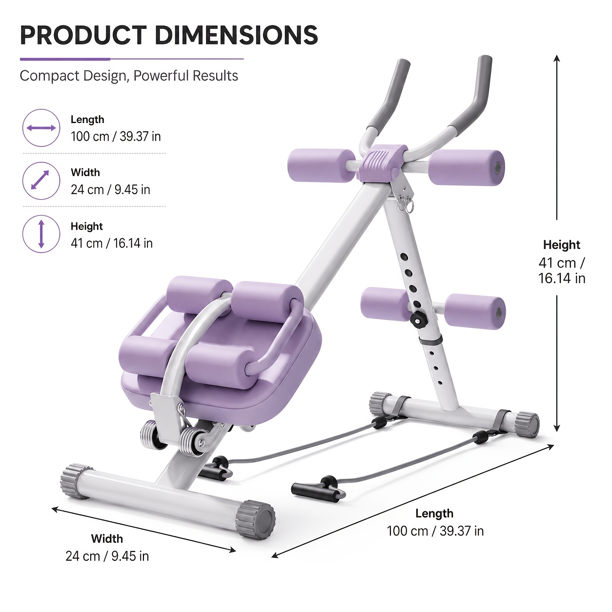 Image of Home Abdominal Trainer, Foldable Trainer With Resistance Band, Adjustable Abdominal Exercise Equipment For Abdomen, , Legs And Whole
