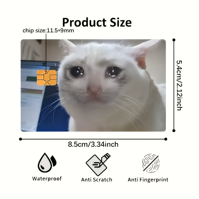funny cat beige credit card sticker suitable ebt - Temu Kuwait
